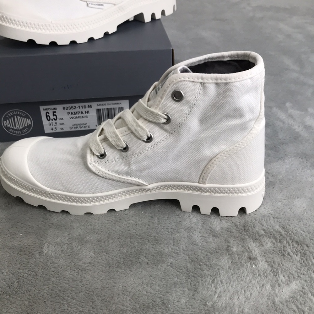 Palladium Women's Pampa Hi Star White Boots New in Box - Picture 4 of 15